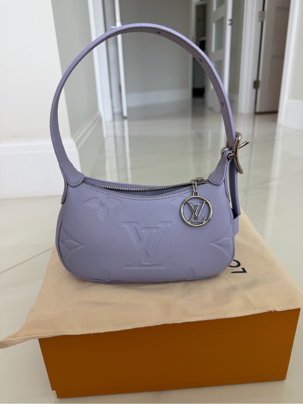 Louis Vuitton Lavender Embossed Shoulder Bag